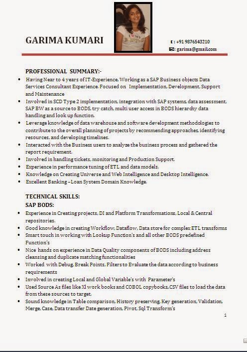 Sap technical project manager resume